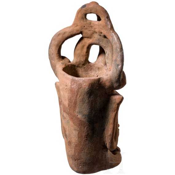 Gro&szlig;es, fig&uuml;rliches Opfergef&auml;&szlig;, Guatemala, wohl Maya, Postklassische Periode, 900 - 1200 n. Chr.