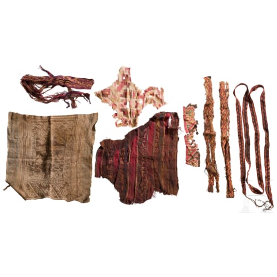 Konvolut Textilfragmente, Peru, Chancay, wohl 1200 - 1465 n. Chr.