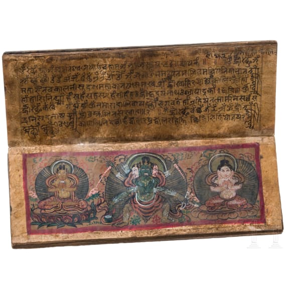 Buddhistisches Faltmanuskript, Nepal, wohl 19. Jhdt.