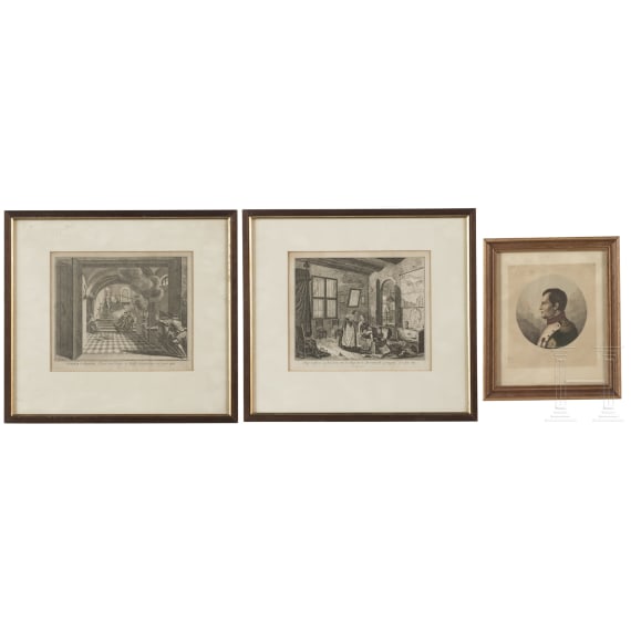 Drei Grafiken, Niederlande und Frankreich, 16., 17. und 19. Jhdt.