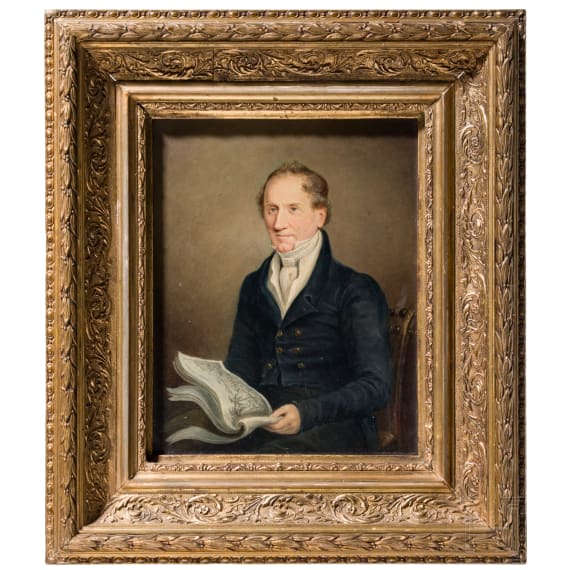 Portr&auml;t Alexanders von Humboldt (1769 - 1859), V. Beck, deutsch, datiert 1848