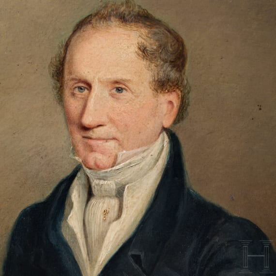 Portr&auml;t Alexanders von Humboldt (1769 - 1859), V. Beck, deutsch, datiert 1848
