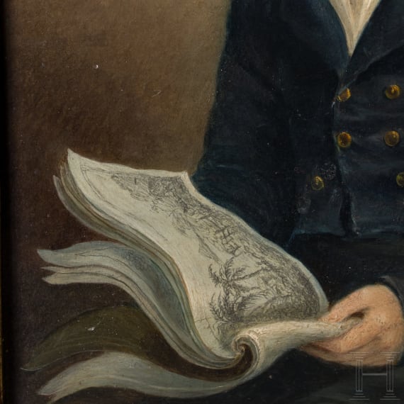 Portr&auml;t Alexanders von Humboldt (1769 - 1859), V. Beck, deutsch, datiert 1848