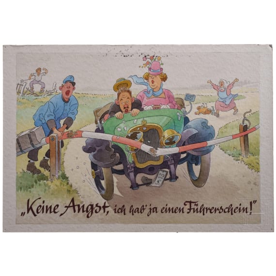 Drei Entw&uuml;rfe f&uuml;r Postkarten, M&uuml;nchen, 1950er Jahre