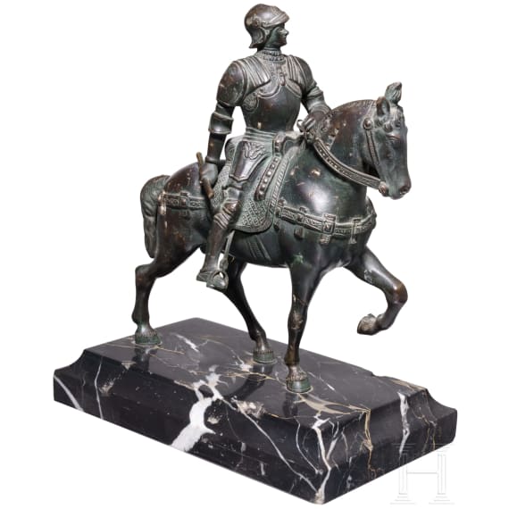 Bronzefigur des Condottiere Bartolomeo Colleoni, wohl deutsch oder Italien, um 1900