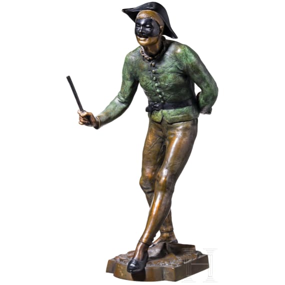 Eug&egrave;ne Marioton (1854 - 1933), Harlequin, a French FBL reproduction, 2nd half of the 20th century