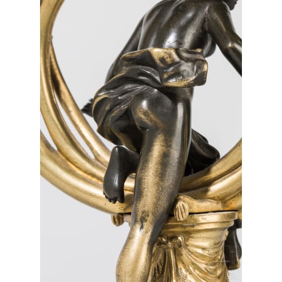 A French ormolu candlestick with female nude, 19th century