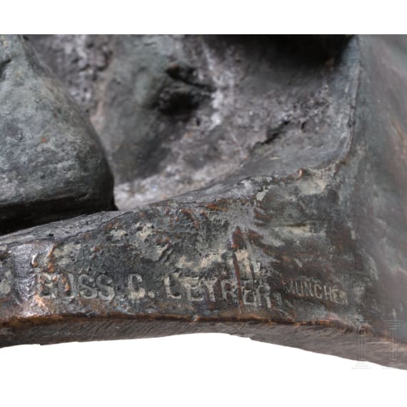 Balthasar Schmitt (1858&ndash;1942), St. Hubertus in bronze, German, 1st half of the 20th century