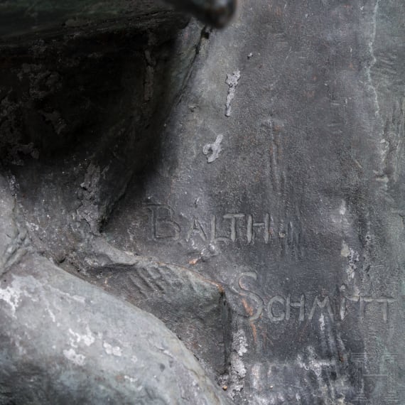Balthasar Schmitt (1858&ndash;1942), St. Hubertus in bronze, German, 1st half of the 20th century