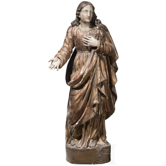 Virgin Mary in wood, probably Spanish, 17th century