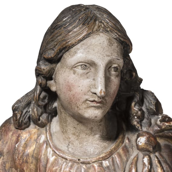 Virgin Mary in wood, probably Spanish, 17th century