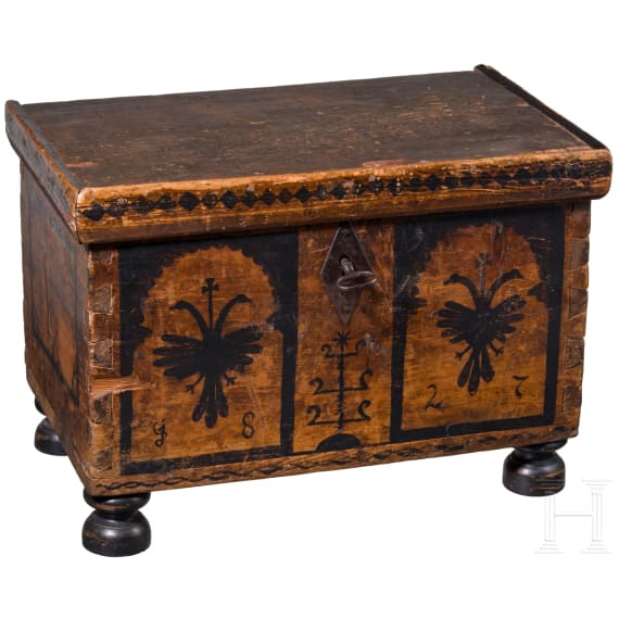 Bemalter Kasten, &Ouml;sterreich, datiert 1827