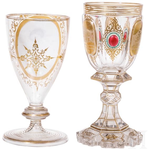 Zwei Biedermeier-Gl&auml;ser, B&ouml;hmen, 19./20. Jhdt.