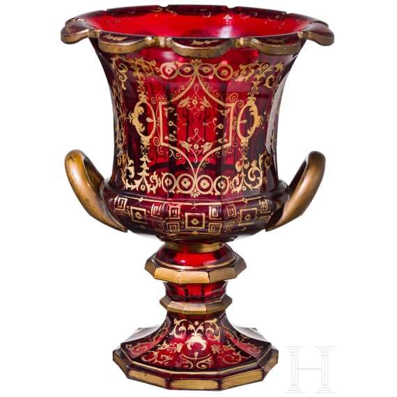 Gro&szlig;e Kratervase, B&ouml;hmen, um 1900