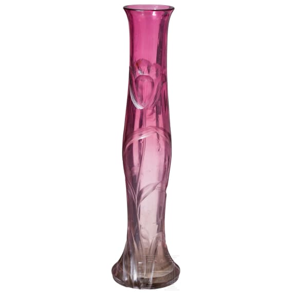 Vase mit Bl&uuml;tenzweig, Karlsbad, Moser, um 1900