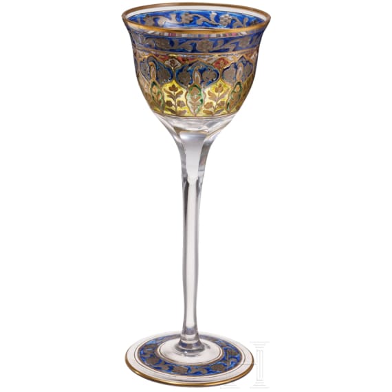 St&auml;ngelglas mit Jodhpur-Dekor, Schreiberhau, Josephinenh&uuml;tte (Entwurf), Petersdorf, Fritz Heckert, um 1925 (Ausf&uuml;hrung)