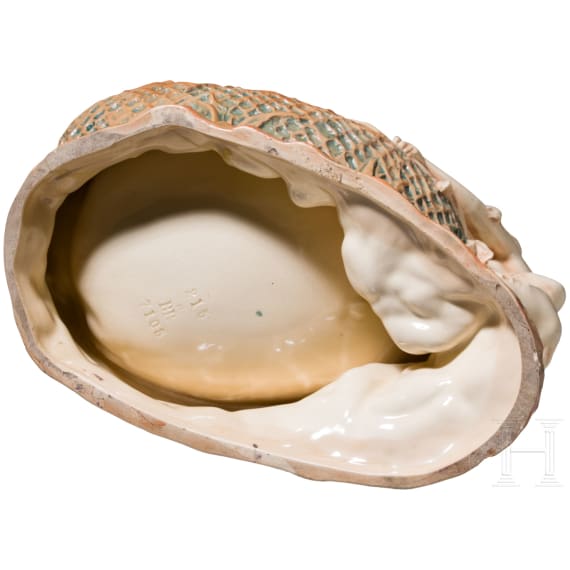 An art nouveau bowl with a fisherwoman, Eichwald, Bernhard Bloch, circa 1910