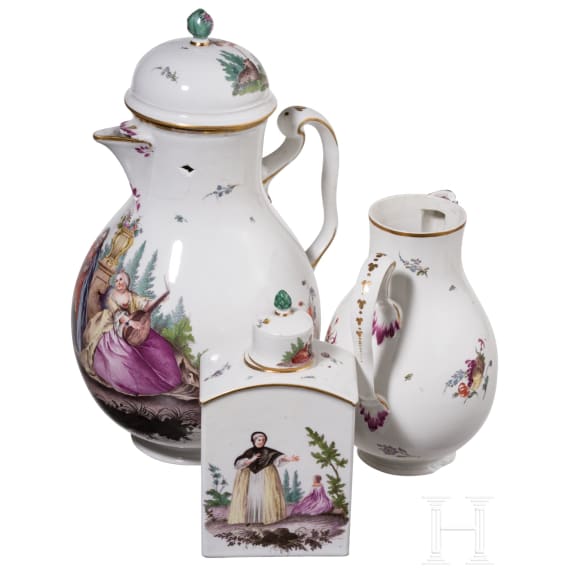 A rare 28-piece porcelain coffee and tea set, Frankenthal, 1762-1770