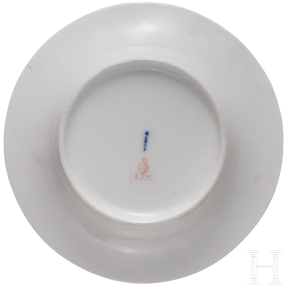A faceted cup with saucer, KPM, Berlin, 1st half of the 19th century