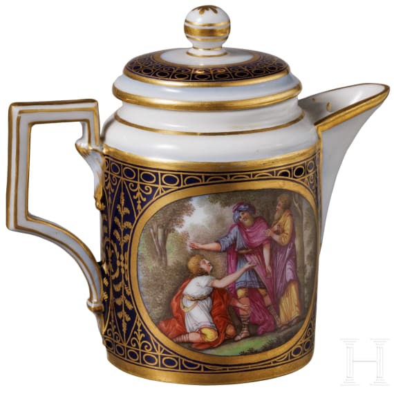A finely painted porcelain creamer, Berlin, KPM, circa 1800