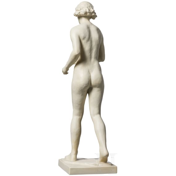 A buiscuit porcelain figure of a walking nude "Die Schreitende", Ottmar Obermaier, 1931 (design), Rosenthal, Kunstabteilung Selb, 1940s (finish)