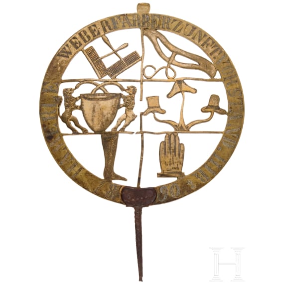 A guild emblem for a processional pole, German, 19th century