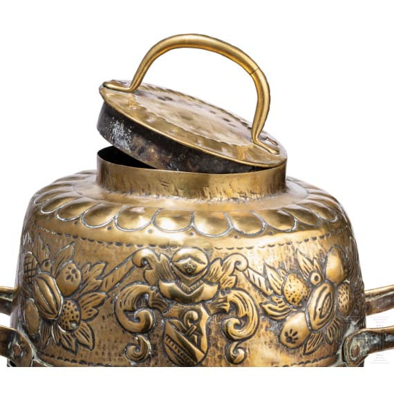 A Dutch fire pot, dated 1740
