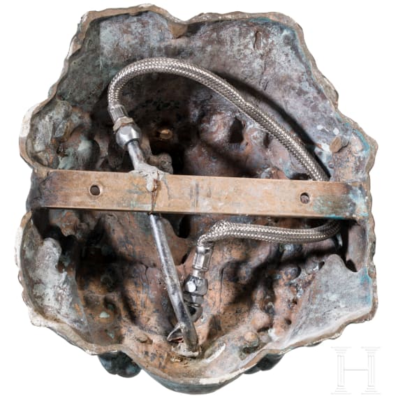 A bronze gargoyle fountain, probably German, 19th century