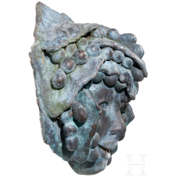 A bronze gargoyle fountain, probably German, 19th century