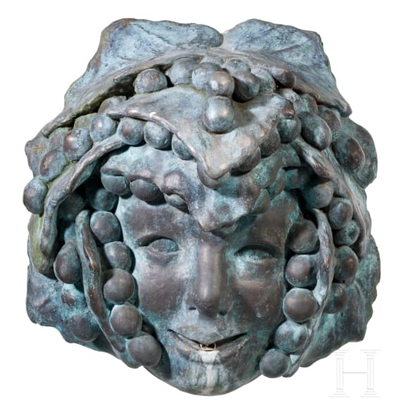 A bronze gargoyle fountain, probably German, 19th century