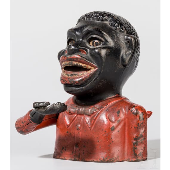 A U.S./English piggy bank "Jolly Nigger-Bank", circa 1900