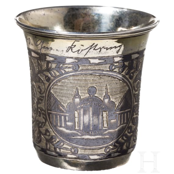 A nielloed silver beaker, Ukraine, dated 1837