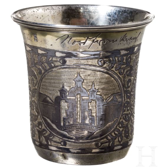 A nielloed silver beaker, Ukraine, dated 1837