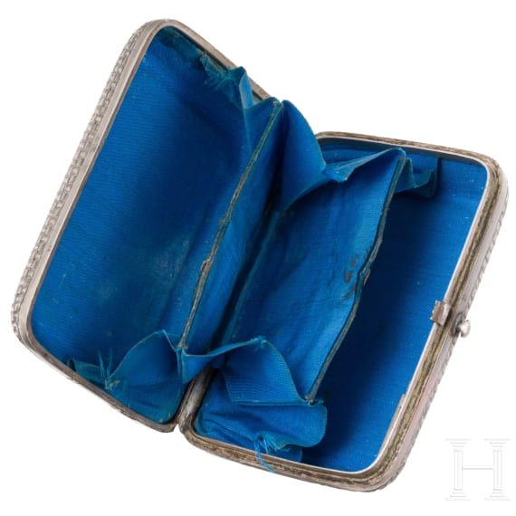 A Russian silver trompe l'oeil purse with niello inscription "SOUVENIR", Moscow, Ivan Prudnikov, circa 1880