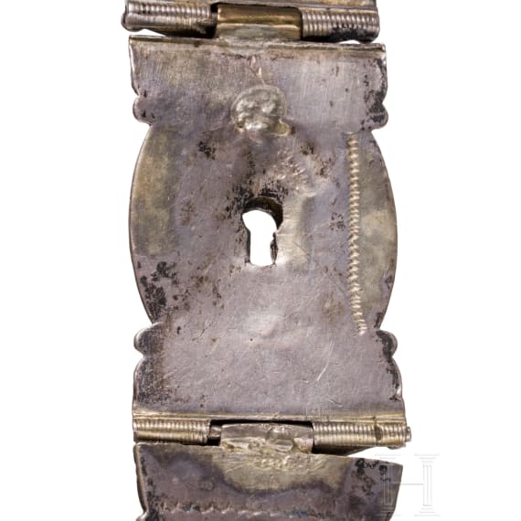 An Ottoman silver and niello belt with thugra marks, 19th century