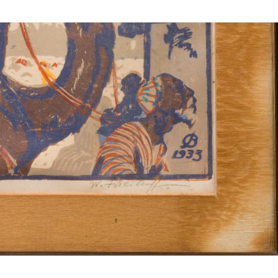 Vadim Dmitrievitch Falileieff (1879 - 1950), Oriental Scene with Fanfares, Russian, dated 1933