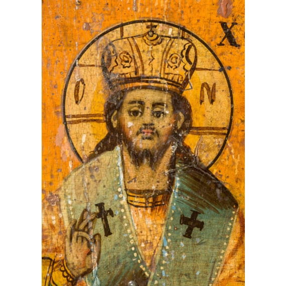 Three icons, including the Deisis and Saint Demetrios, Bulgaria/Greece, 19th century