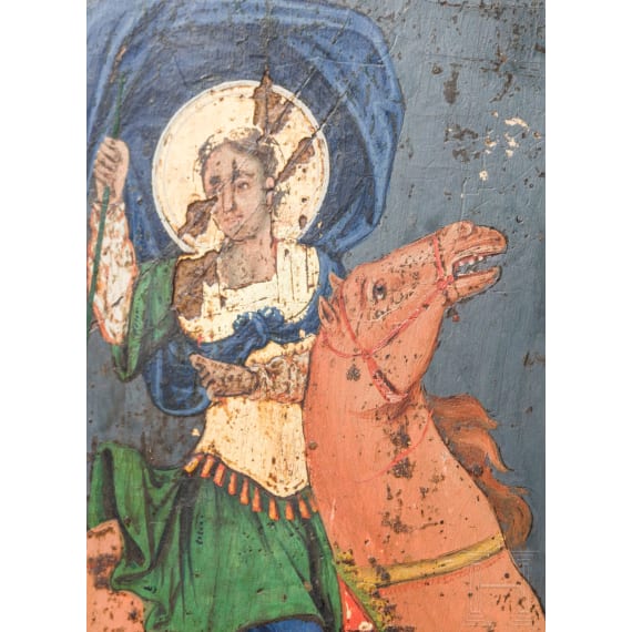Three icons, including the Deisis and Saint Demetrios, Bulgaria/Greece, 19th century