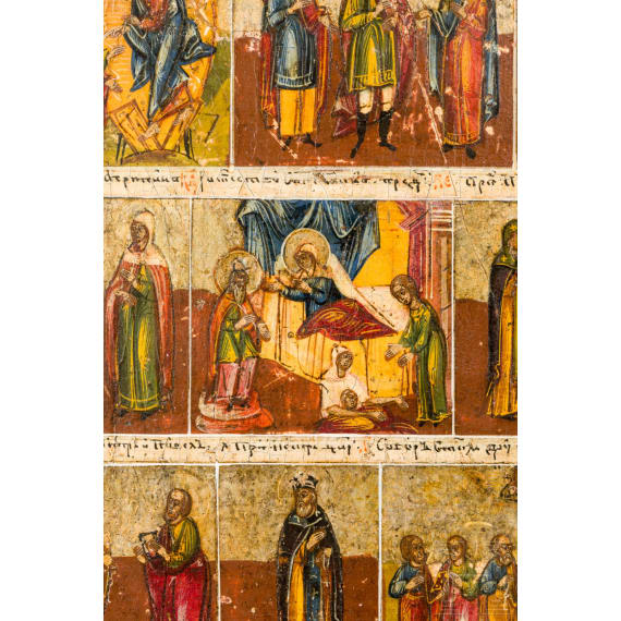A menological icon showing the Month November, Russia, 19th century
