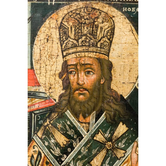 An icon showing Saint Dimiti Metropolitan of Rostov, Russia, 18th century (collection Kasteel de Wijenburg)