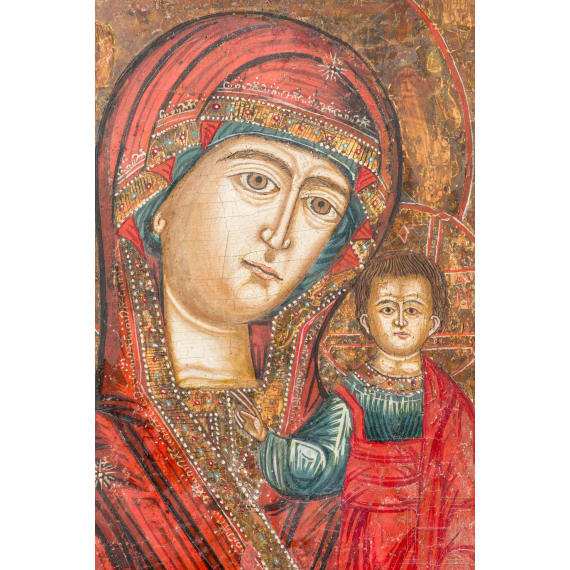 Two icons Kazanskaya Mother of God and Mother of God "joy to all who grieve", Russia, circa 1900