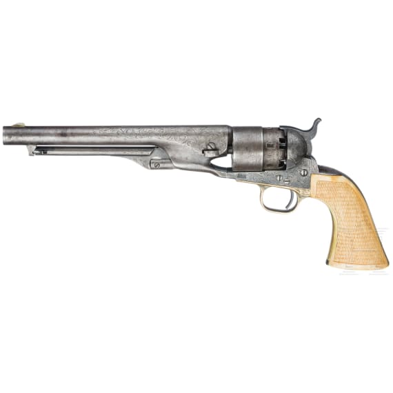 Colt Mod. 1860 Army, graviert, Elfenbeingriffe