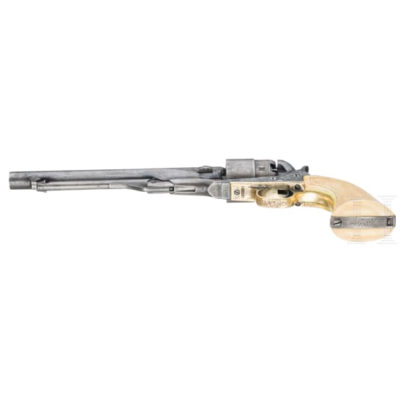 Colt Mod. 1860 Army, graviert, Elfenbeingriffe
