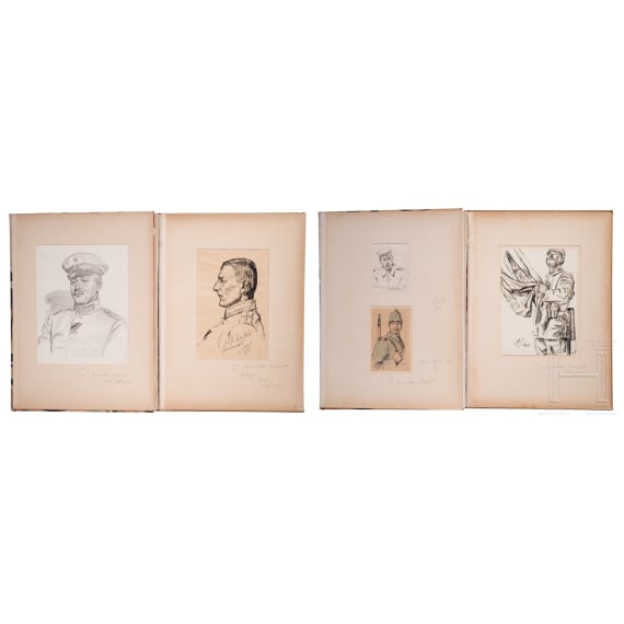 Max Seliger (1865 - 1920) u.a., f&uuml;nf Milit&auml;rportraits, deutsch, dat. 1915