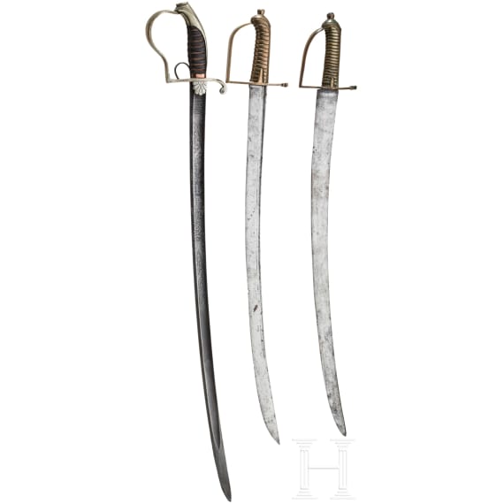 Zwei Infanteries&auml;bel M 1794 und ein B&uuml;rgerwehrs&auml;bel, um 1850