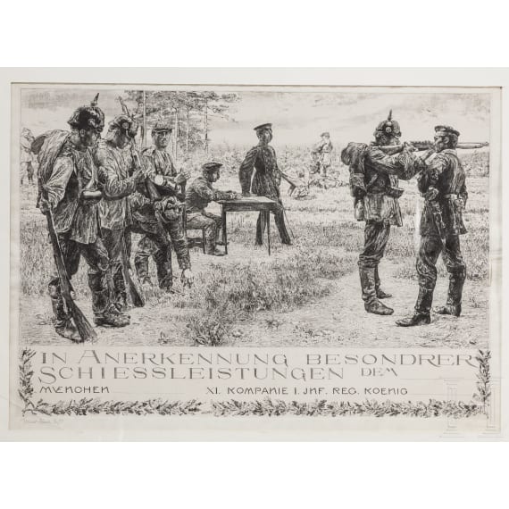 Schie&szlig;-Urkunde, M&uuml;nchen, datiert 1894