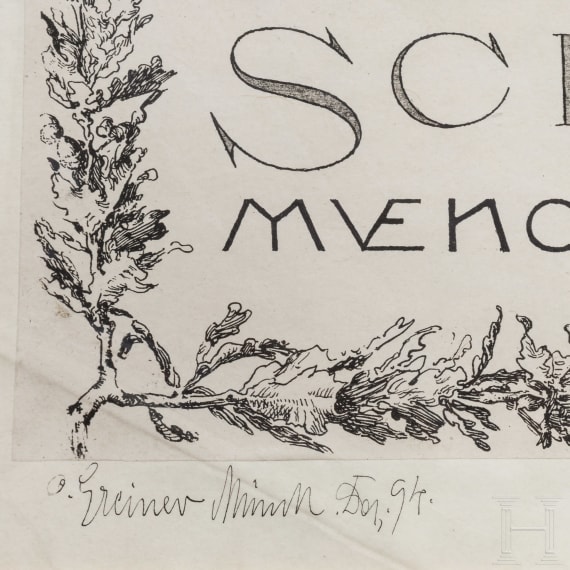 Schie&szlig;-Urkunde, M&uuml;nchen, datiert 1894