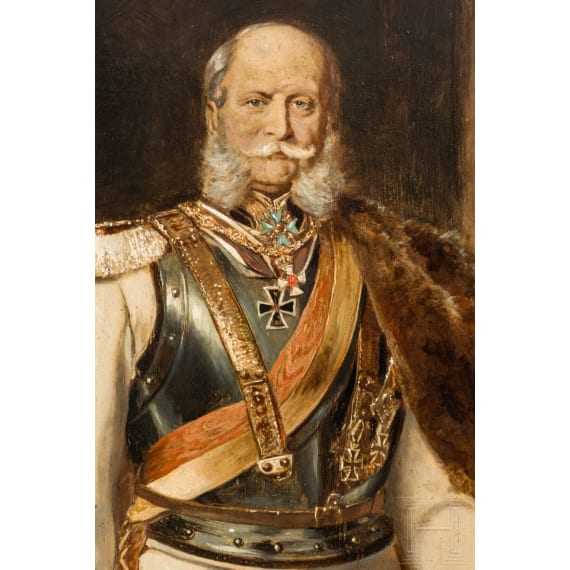 Kaiser Wilhelm I. - repr&auml;sentatives Portraitgem&auml;lde, um 1880