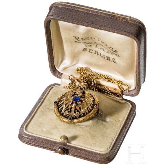 Preu&szlig;ischer Goldanh&auml;nger in kaiserlichem Etui, vor 1918