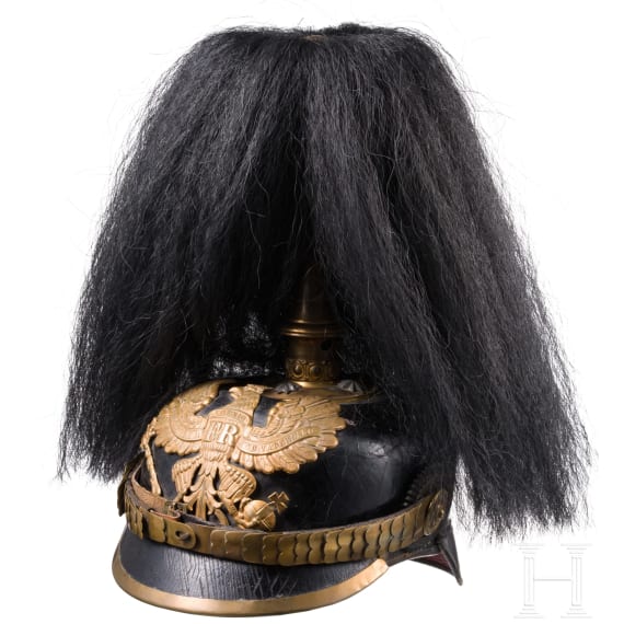 Helm f&uuml;r Offiziere der Infanterie, mit Paradebusch, um 1910